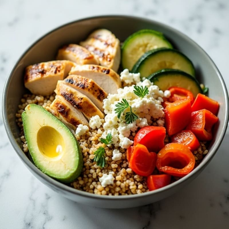 Grilled Chicken and Quinoa Power Bowl with Roasted Vegetables