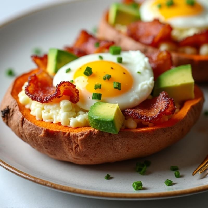 Crispy Bacon-Loaded Sweet Potato Boats
