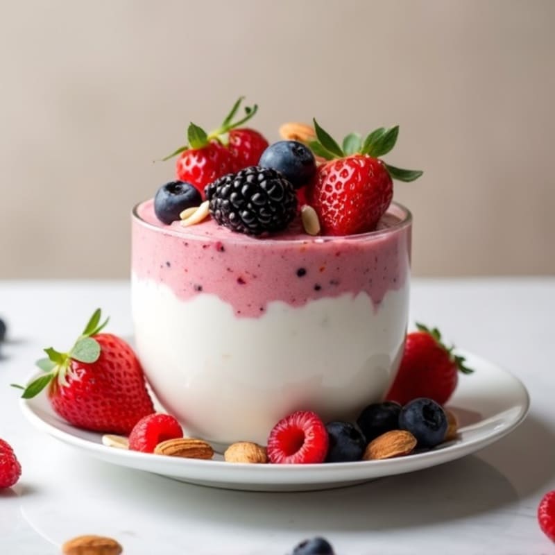 Greek Yogurt Protein Parfait with Berries and Almonds