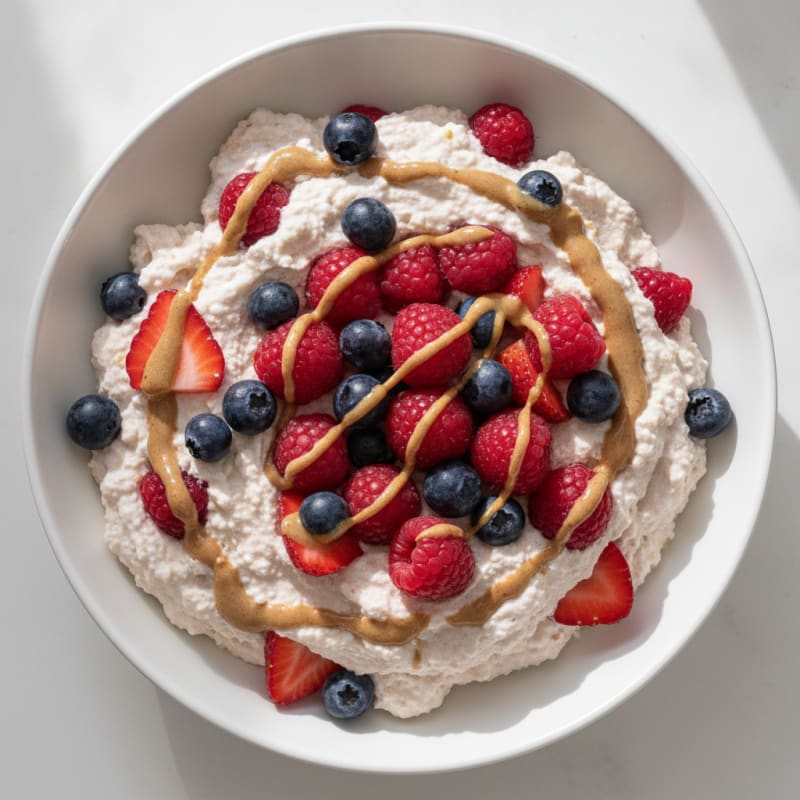 Silky Greek Yogurt Protein Mousse with Mixed Berries