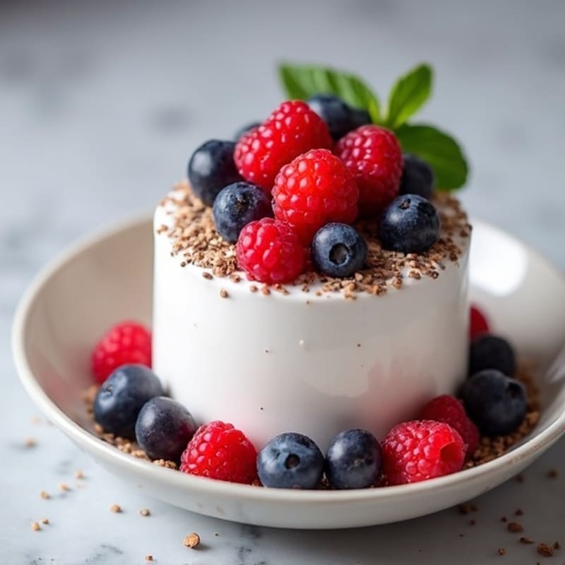 Silky Greek Yogurt Protein Mousse with Mixed Berries