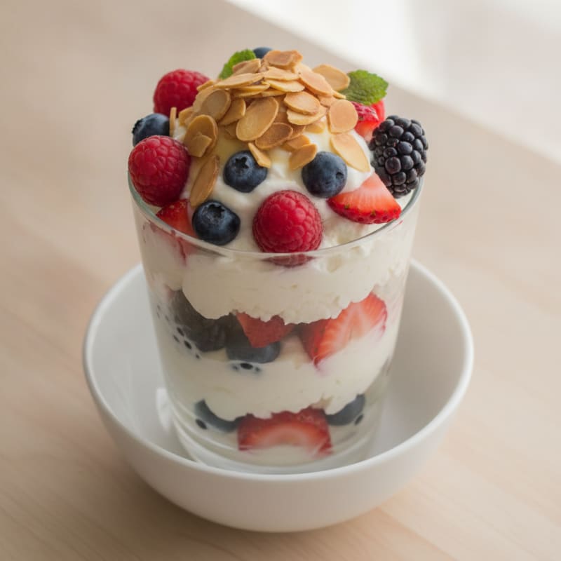 Greek Yogurt Protein Parfait with Mixed Fruit