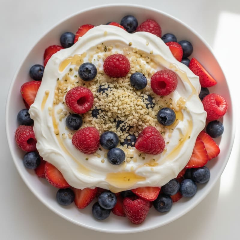 Greek Yogurt Protein Parfait with Mixed Berries