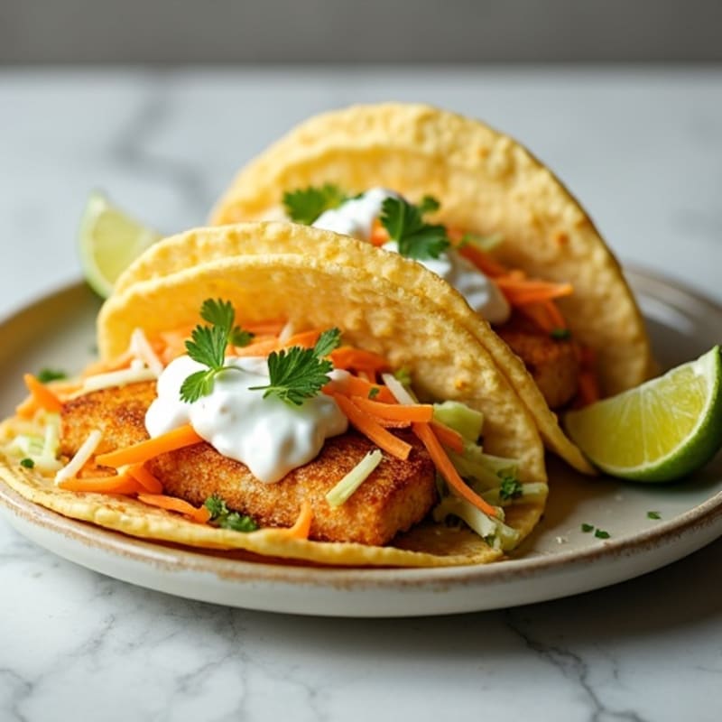 Crispy Baked Fish Tacos with Fresh Slaw