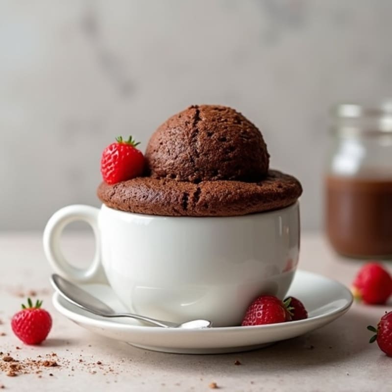 Rich Fluffy Chocolate Protein Mug Cake