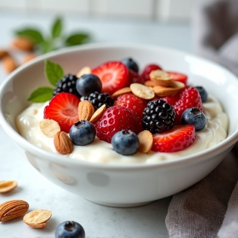 Greek Yogurt Protein Bowl with Berries and Almonds