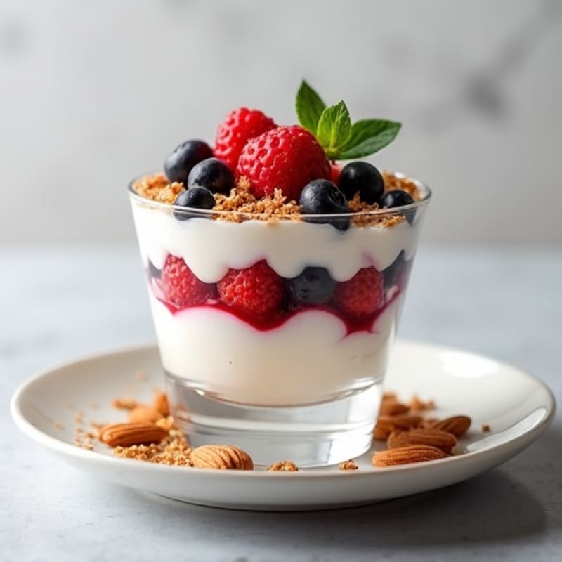 Greek Yogurt Protein Parfait with Berries and Almonds