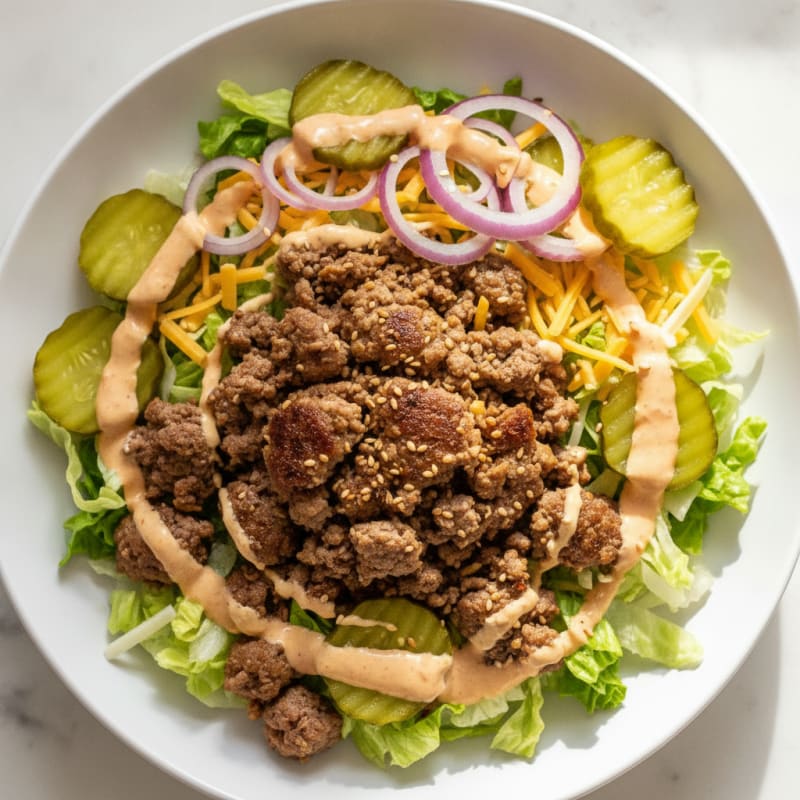 Big Mac Inspired Burger Bowl
