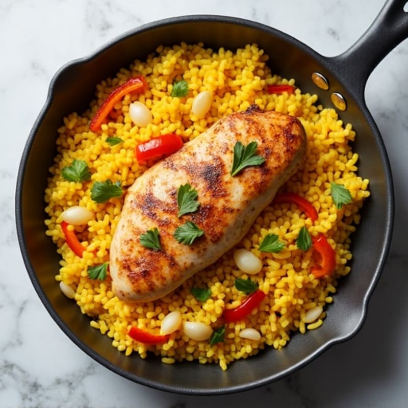 One-Pan Savory Chicken and Yellow Rice