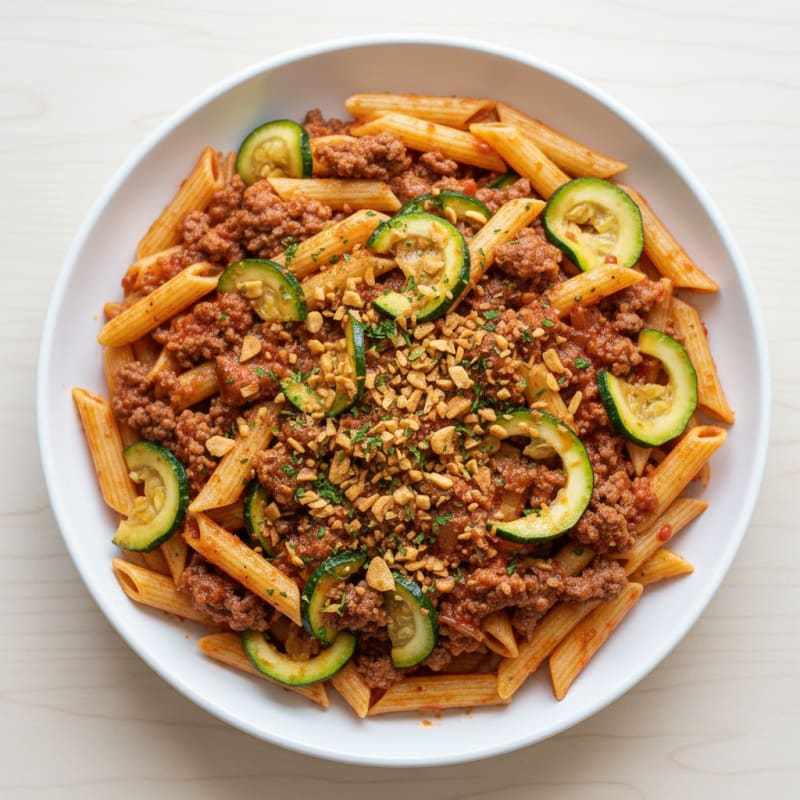 Lean Beef and Zucchini Pasta Skillet