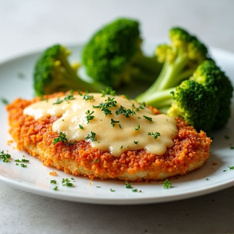 Crispy Baked Chicken Parmesan with Roasted Broccoli