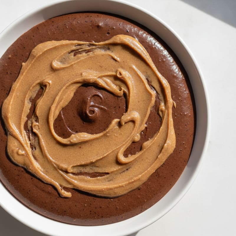 Silky Chocolate Protein Pudding with Almond Butter Swirl