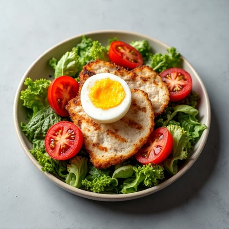 Crispy Turkey Bacon Salad with Fresh Greens and Juicy Tomatoes