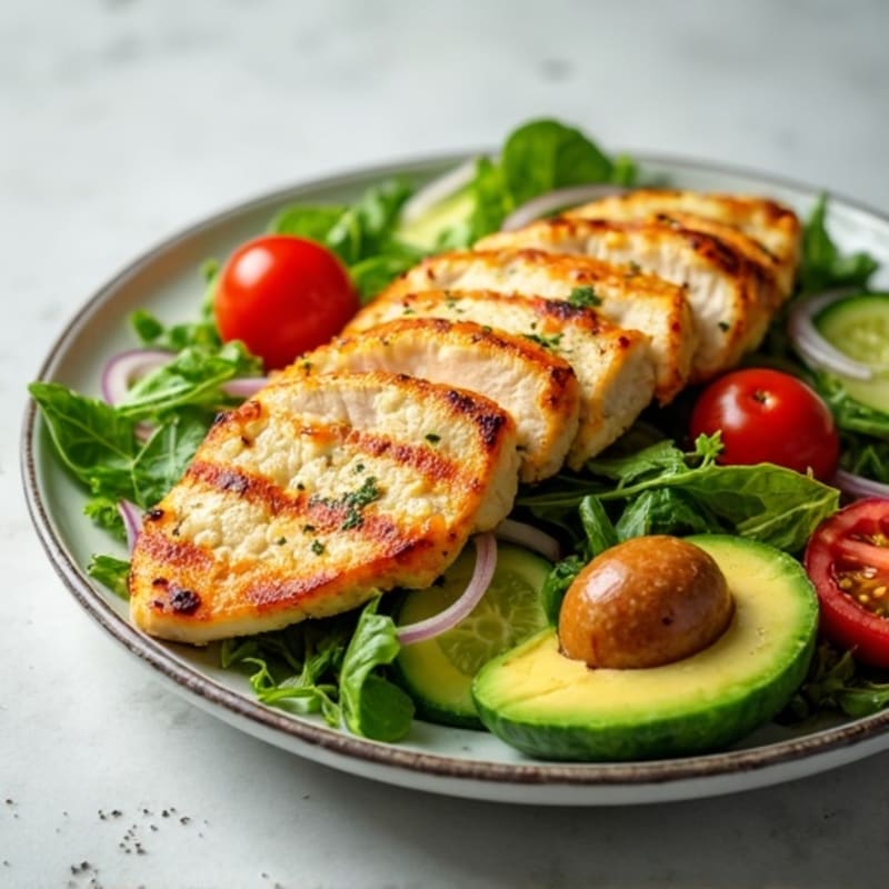Crispy Lemon-Herb Grilled Chicken Salad