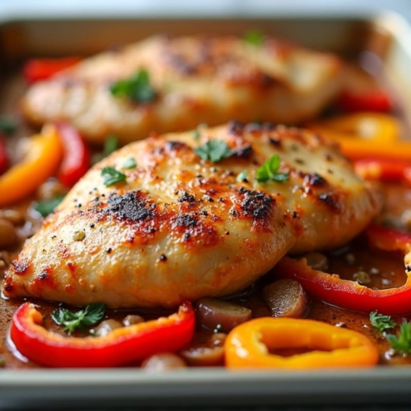 Sheet Pan Chicken and Roasted Bell Peppers