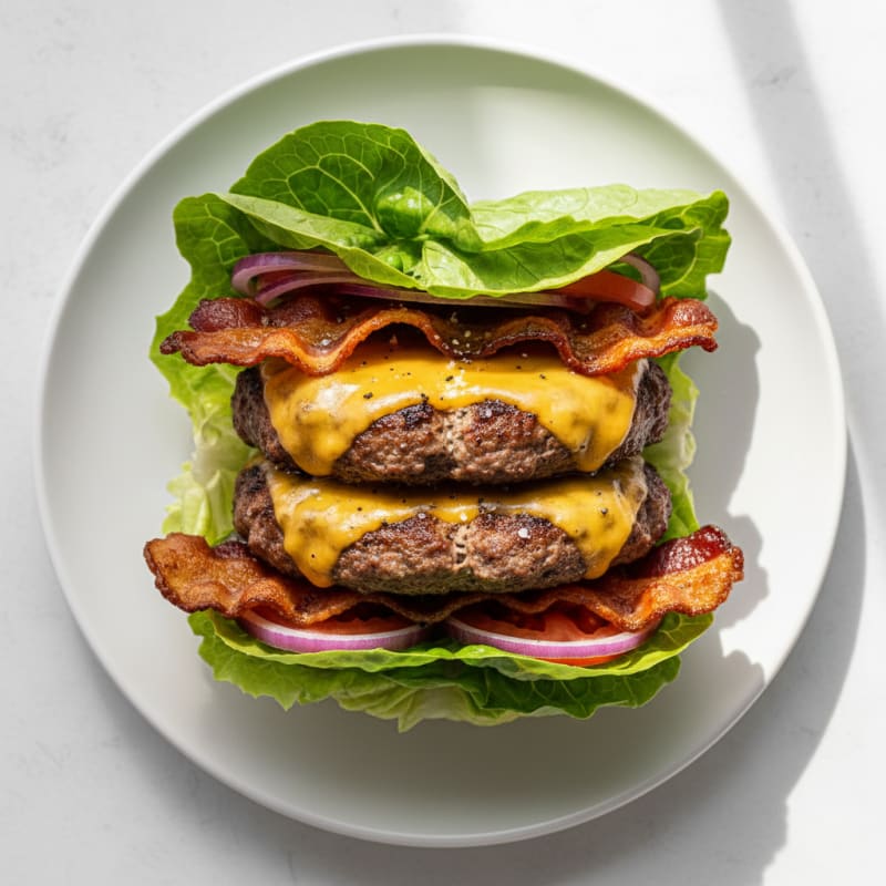 Crispy Double Bacon Cheeseburger Delight