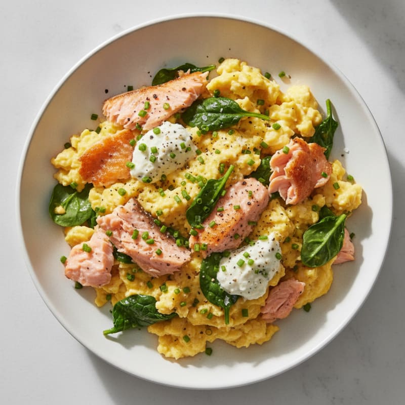 Salmon and Boursin Scrambled Eggs