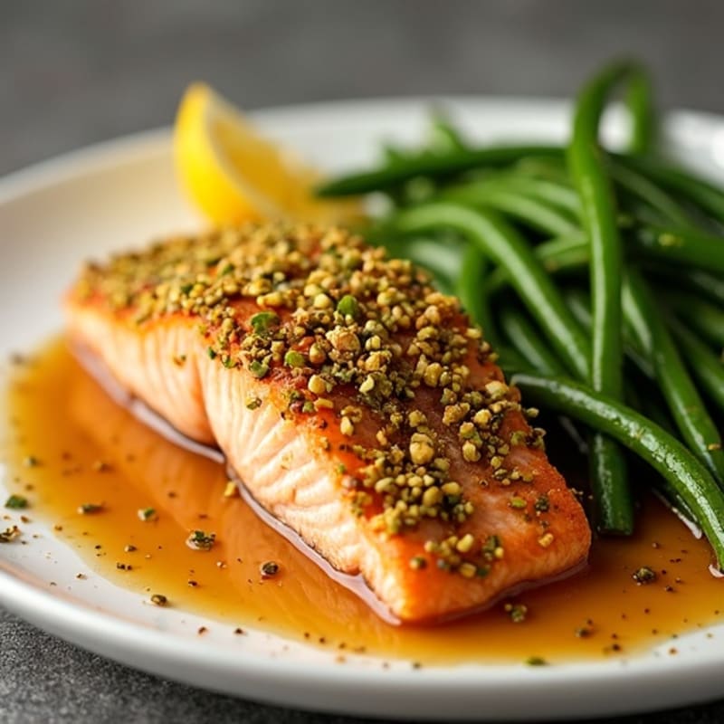 Crispy Pistachio-Crusted Salmon with Citrus-Ginger Glaze