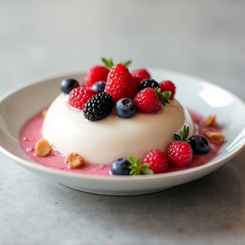 Silky Greek Yogurt Protein Pudding with Mixed Berries