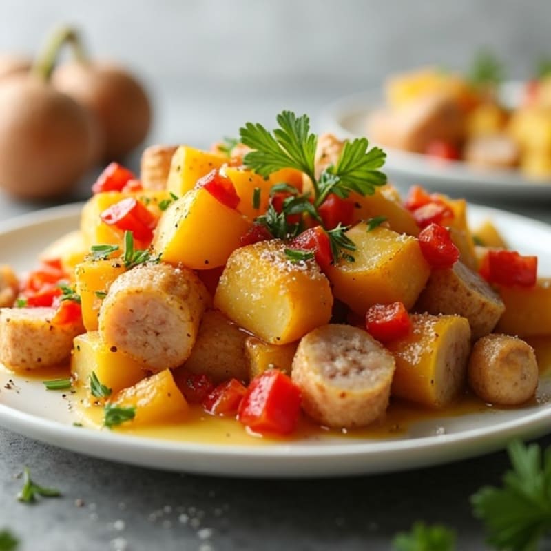 Savory Chicken Sausage and Crispy Roasted Potato Casserole