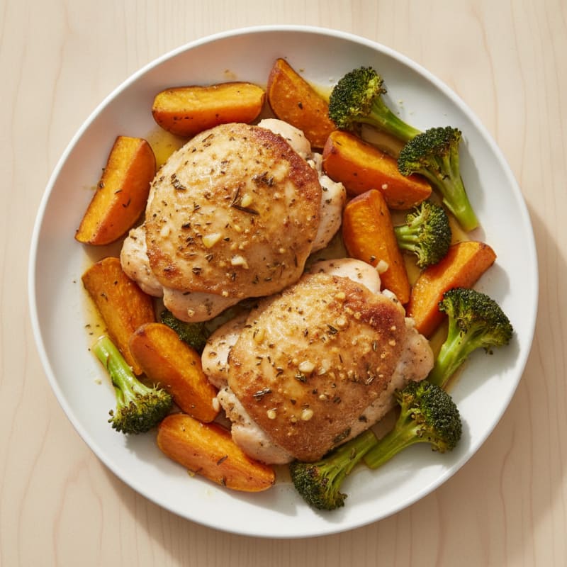 Garlic Herb Roasted Chicken Thighs