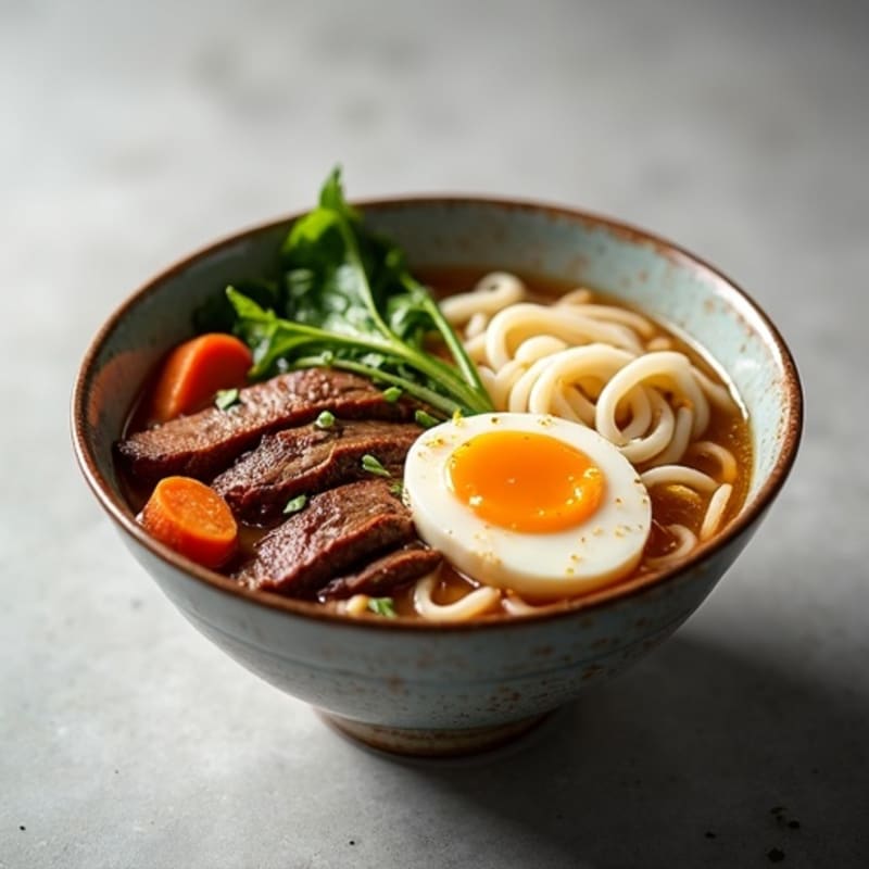 Lean Beef Rice Noodle Soup with Aromatic Broth