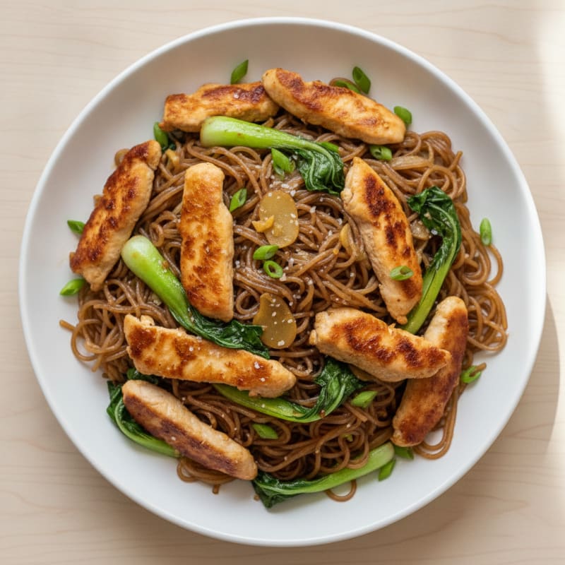 Chicken and Rice Noodle Stir-Fry