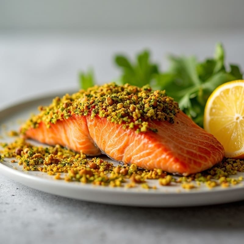 Crispy Pistachio-Crusted Salmon with Citrus-Ginger Glaze