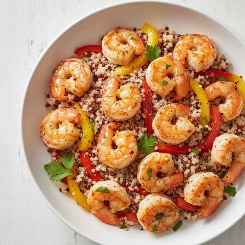 Zesty Garlic Shrimp and Quinoa Bowl
