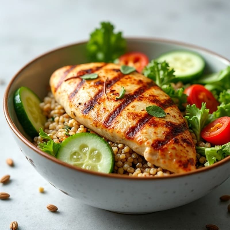Grilled Chicken and Quinoa Salad with Crunchy Vegetables