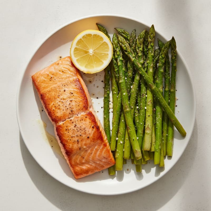 Pan-Seared Salmon with Roasted Asparagus