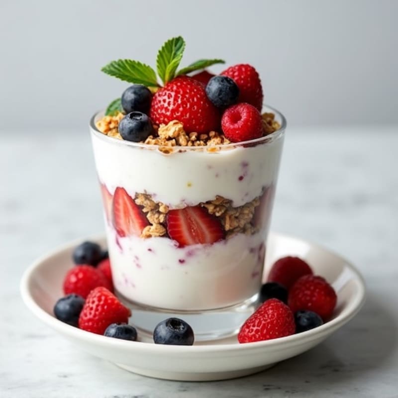 Greek Yogurt Protein Parfait with Mixed Berries