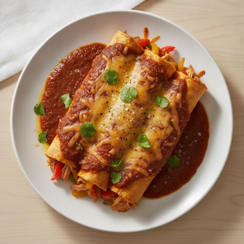 Chicken Enchiladas with Ancho Chili Sauce
