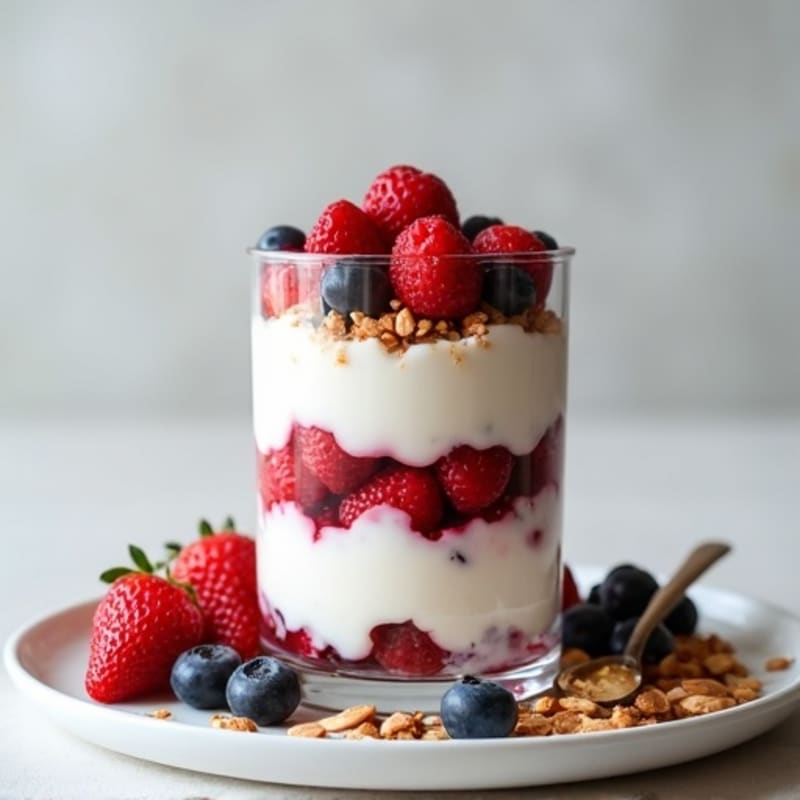 Greek Yogurt Protein Parfait with Mixed Berries