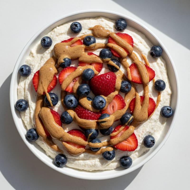 Greek Yogurt Protein Mousse with Mixed Berries