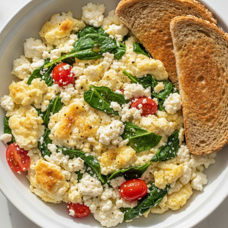 Egg White Scramble with Cottage Cheese