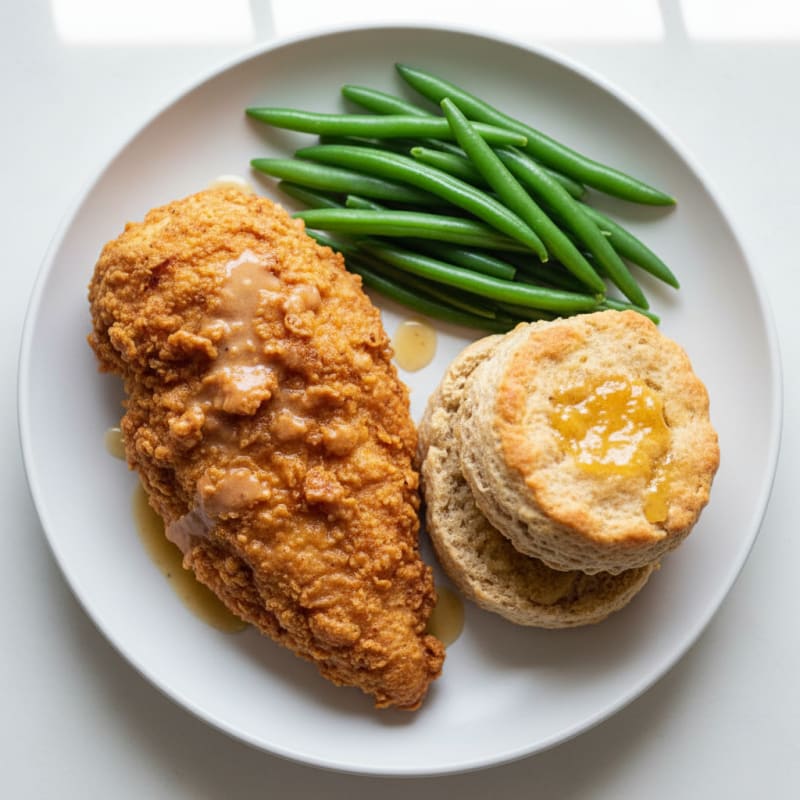 Buttermilk Fried Chicken with Fluffy Biscuits