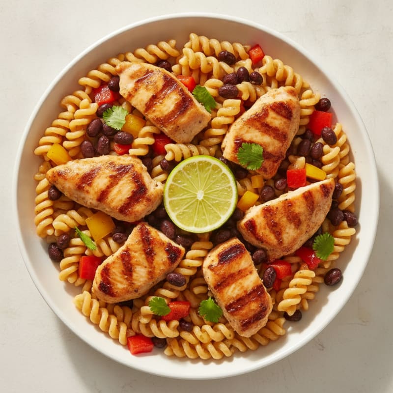 Grilled Chicken and Black Bean Pasta Bowl