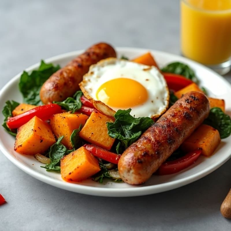 Crispy Turkey Breakfast Sausage and Sweet Potato Hash