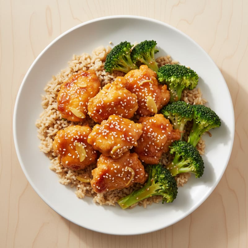 Crispy Orange Chicken with Zesty Broccoli