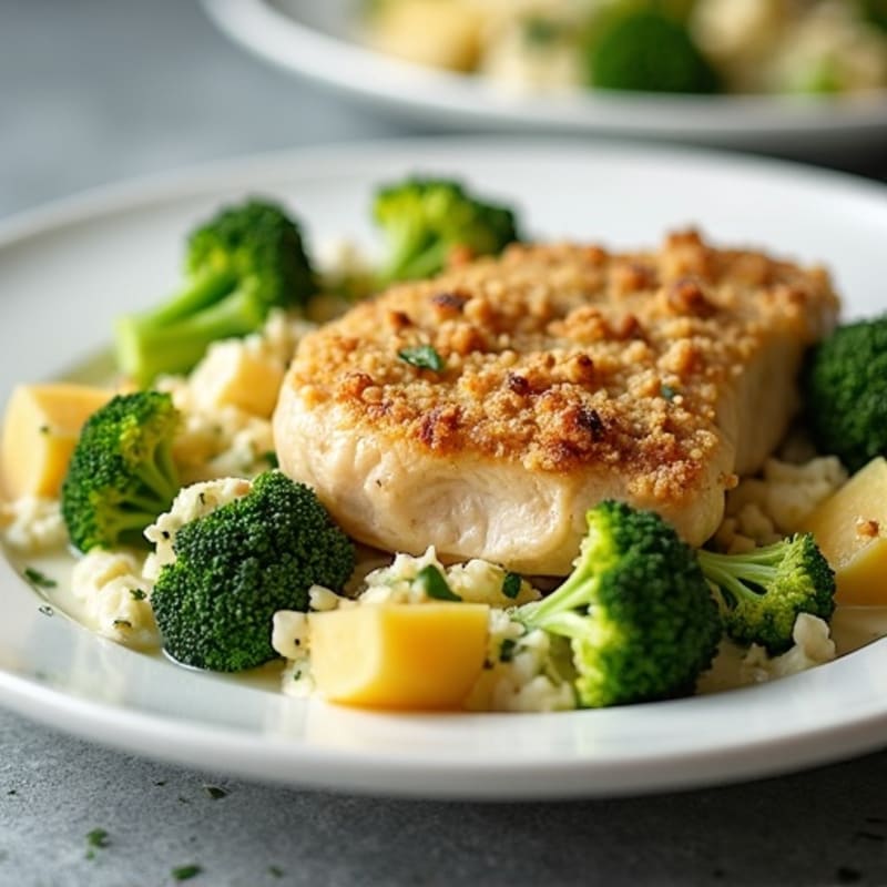 Creamy Chicken and Broccoli Bake with Crispy Parmesan Crumble