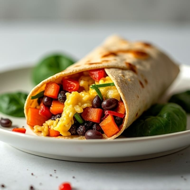 Protein-Packed Sweet Potato Black Bean Breakfast Burrito