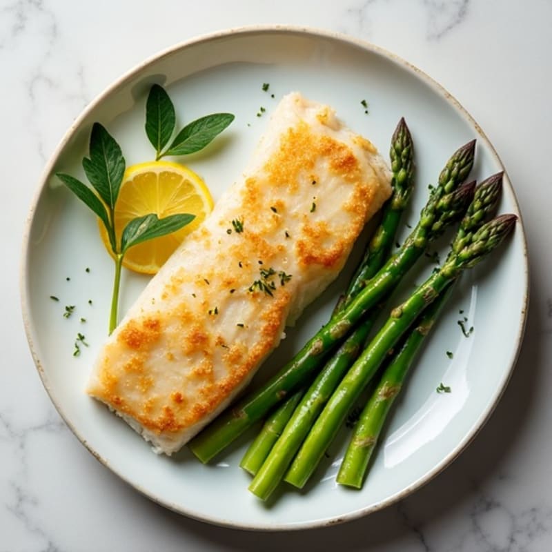 Baked Cod with Steamed Asparagus