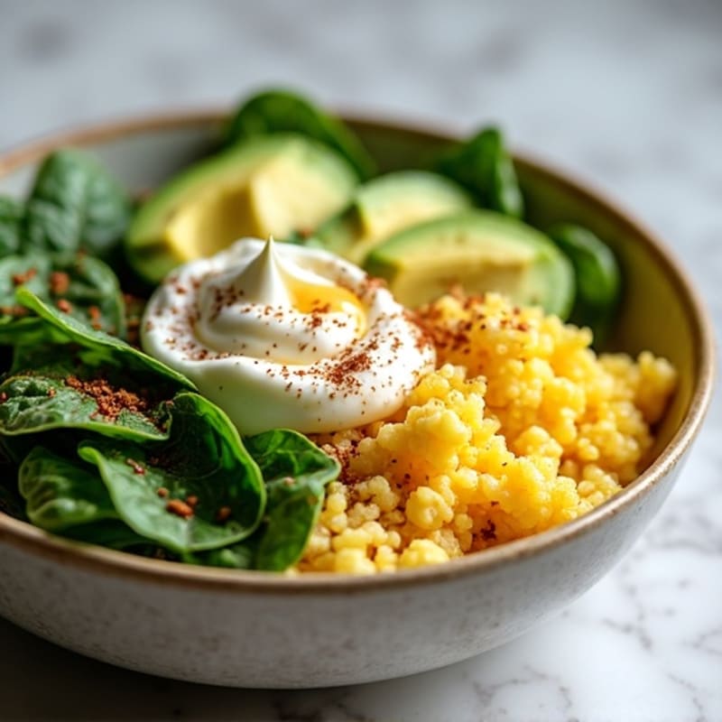 Creamy Power Bowl with Soft-Scrambled Eggs and Avocado