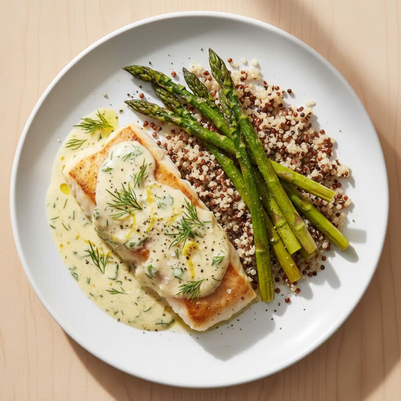 Baked Cod with Lemon-Dill Sauce