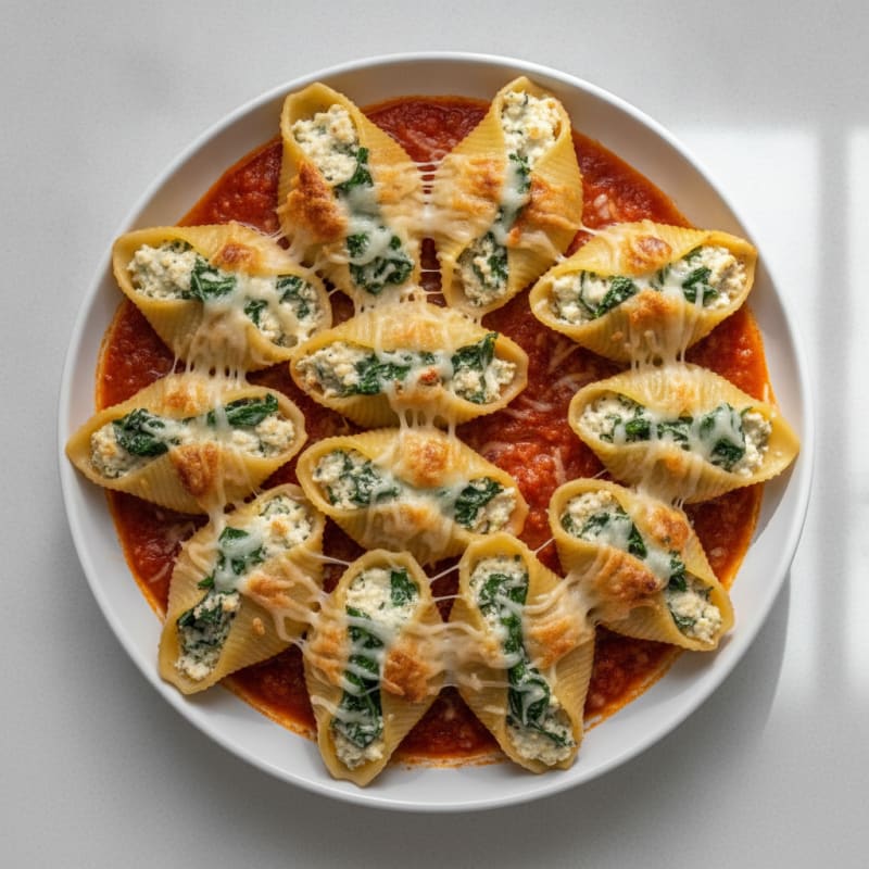 Baked Spinach Ricotta Stuffed Shells