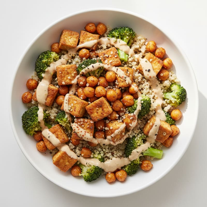 Roasted Chickpea and Tofu Buddha Bowl