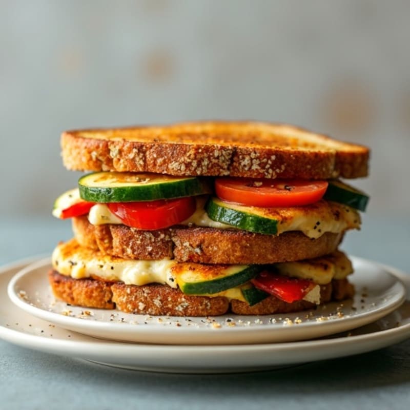Crispy Stacked Chicken and Roasted Vegetable Melts