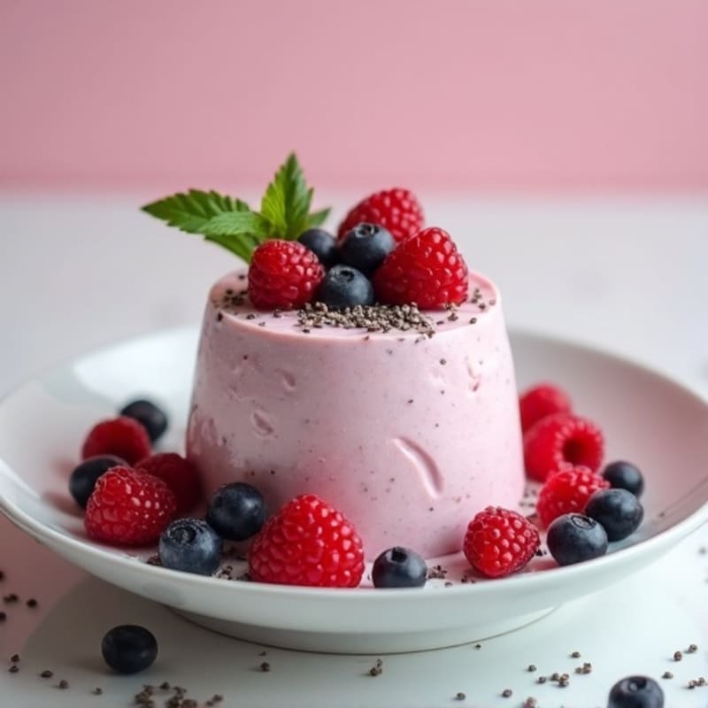 Greek Yogurt Protein Mousse with Mixed Berries