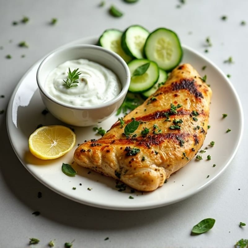 Herb-Marinated Greek Chicken with Cucumber Yogurt Sauce
